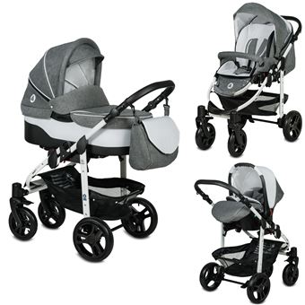 poussette trio 3 en 1 b&w