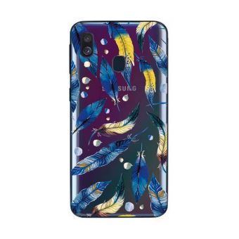 Coque pour Samsung Galaxy A40 - Souple Solide Anti Choc avec Impression de qualité ( Plumes ) - 1