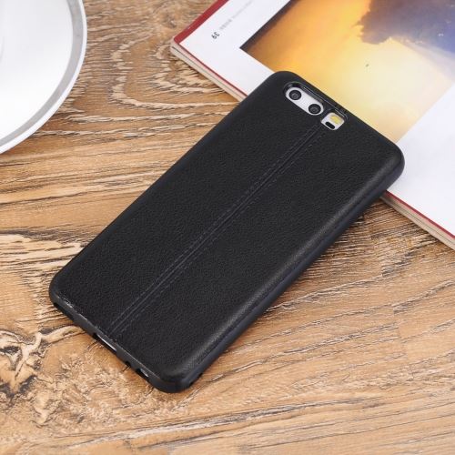 Huawei P10 Coque Protection Plastique Effet Cuir Noir ALS53711