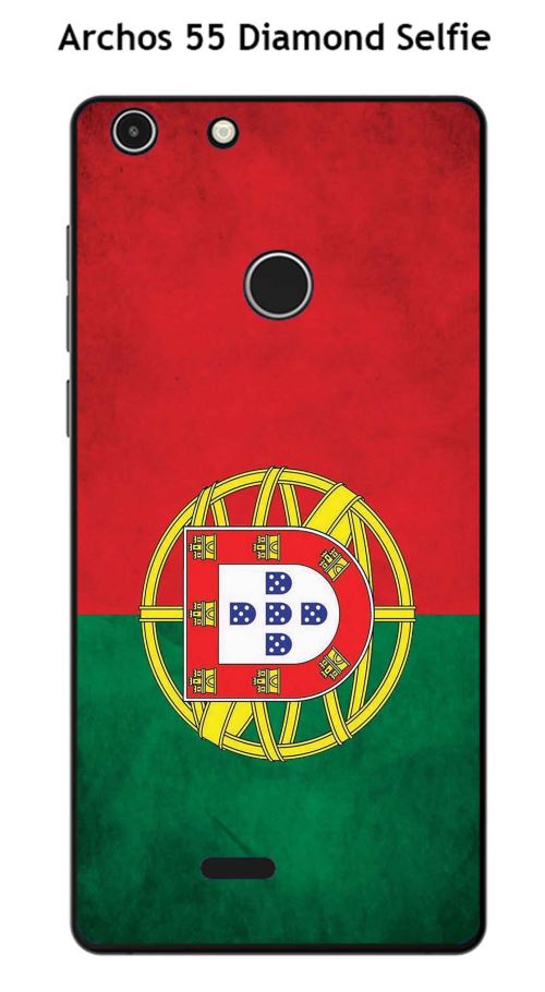 Coque TPU gel souple Archos 55 Diamond Selfie design Drapeau Portugal vintage