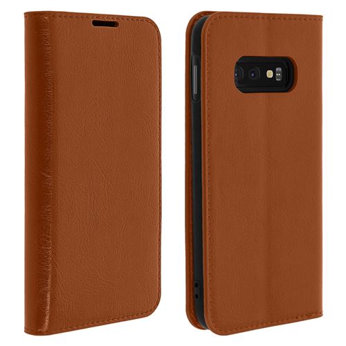 Étui Samsung Galaxy S10e Housse Folio Cuir Support Vidéo camel