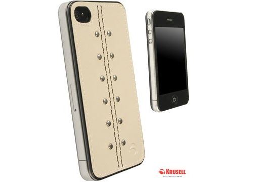 Coque de protection Krusell beige clair effet cuir Kalix iPhone 4