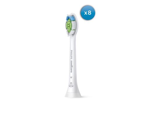 Pack de 8 têtes de brosse de rechange Philips Sonicare W2 Optimal HX6068/12 standard Blanc