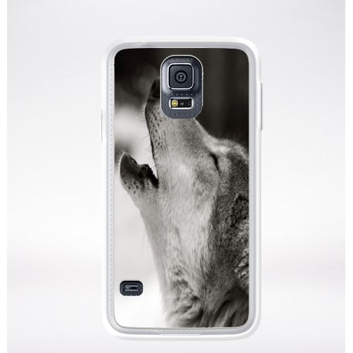 Coque Loup Hurlant Compatible Samsung Galaxy S5 Transparent