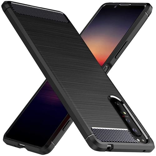 Housse de protection pour Sony Xperia 1 II Fibre de Carbone Noir