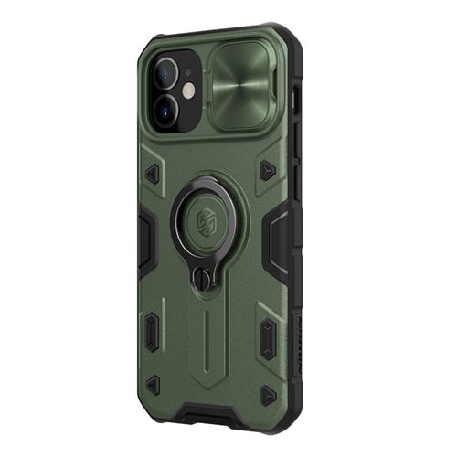 Coque Avec couvercle de caméra Slide Anti-chute Pour iPhone 12 Mini 5.4-vert