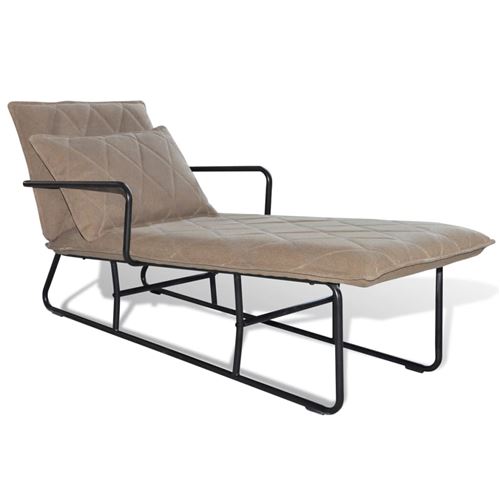 vidaXL Chaise longue stof lichtbruin