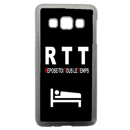 Coque Rtt Slogan Fond Noir Compatible Samsung Galaxy A3 Transparent
