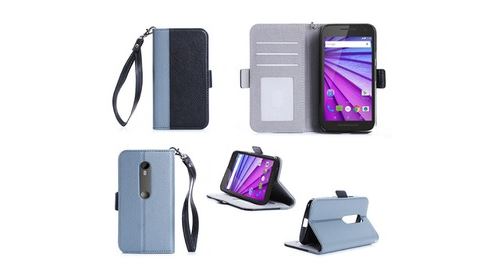 Motorola Moto G3 noir/gris portefeuille
