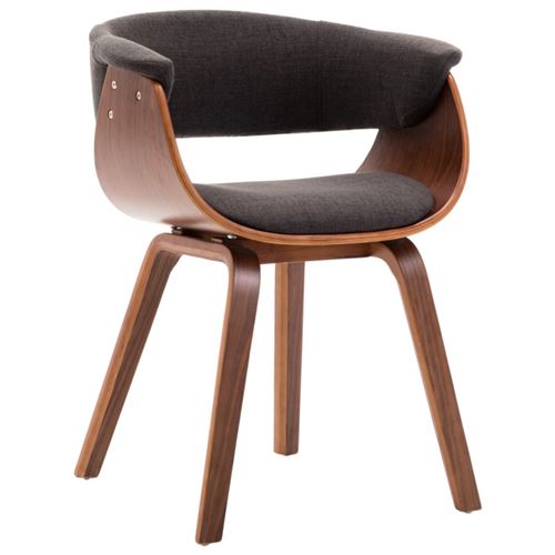 vidaXL Chaise de salle à manger Gris Bois courbé et tissu