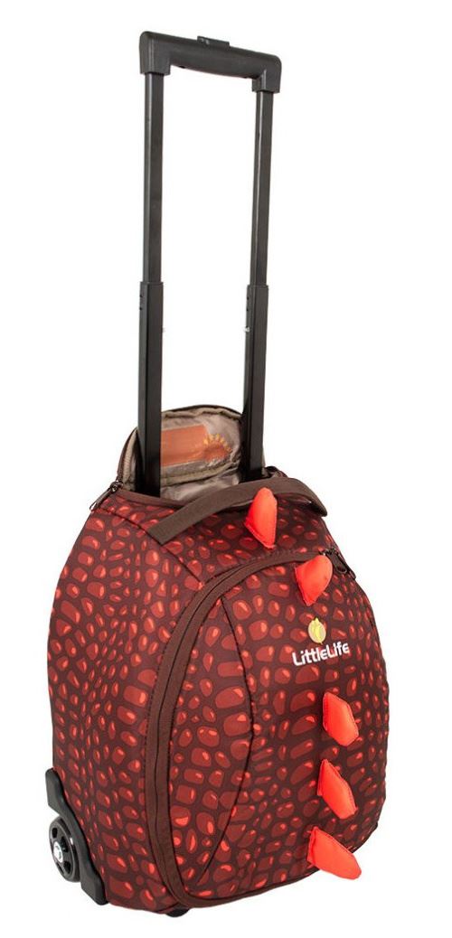 Littlelife valise dinosaure 33 x 25 x 44 cm textile rouge/brun