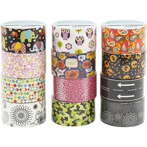 Creotime cartouches de ruban adhésif en toile 48 mm x 12 mètres 12 rouleaux