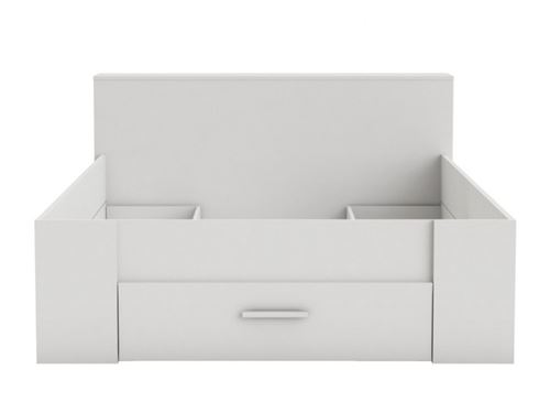 Lit Leonis Avec Rangements Et Tiroirs 160x200cm Blanc Achat Prix Fnac