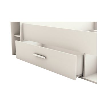 Lit Leonis Avec Rangements Et Tiroirs 160x200cm Blanc Achat Prix Fnac