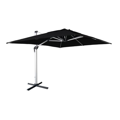 Sweeek Parasol déporté haut de gamme rectangulaire 3x4m – PYLA Noir – Toile Sunbrella ® fabriquée en France par Dickson structure en aluminium anodisé