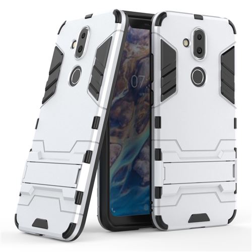 Coque en TPU cool guard hybride argent pour votre Nokia 8.1/X7