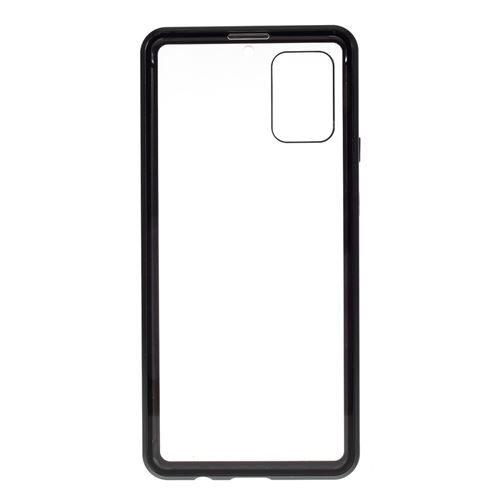 Bumper en métal cadre d'adsorption magnétique double face unique noir pour votre Samsung Galaxy A71 SM-A715