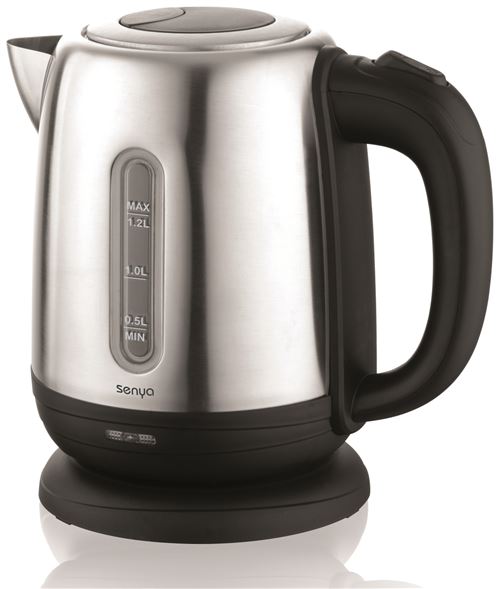 Senya bouilloire électrique Inox Little Tea, bouilloire sans fil, capacité 1.2L, 1500W, SYBF-K025N (Noir)