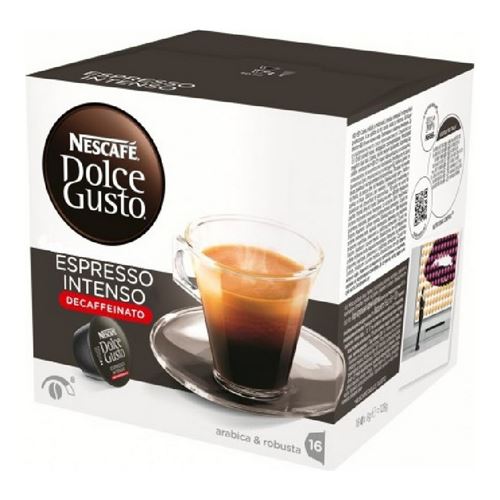 Capsules de café avec étui nescafé dolce gusto 60924 espresso intenso decaffeinato (16 uds)
