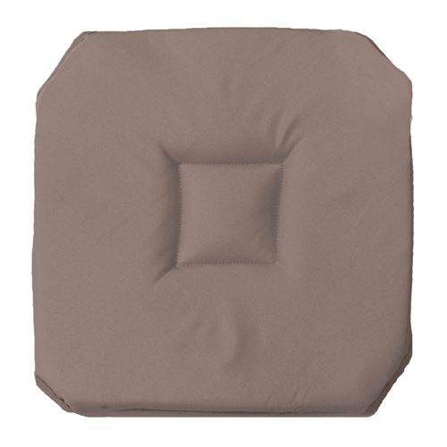 Galette 4 rabats 36 x 36 x 3.5 cm polyester uni essentiel Taupe Douceur d'Intérieur