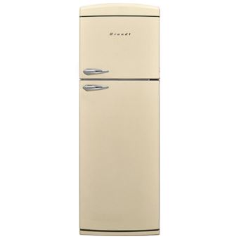 Réfrigérateur combiné 60cm 309l nofrost, vanille Brandt BVD7060NV
