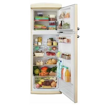 Réfrigérateur combiné 60cm 309l nofrost, vanille Brandt BVD7060NV