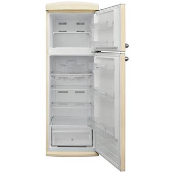 Réfrigérateur combiné 60cm 309l nofrost, vanille Brandt BVD7060NV
