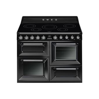 Smeg Victoria TR4110IBL2 - Cuisinière (four à deux étages) - pose libre - largeur : 110 cm - profondeur : 60 cm - hauteur : 90 cm - avec système auto-nettoyant - noir