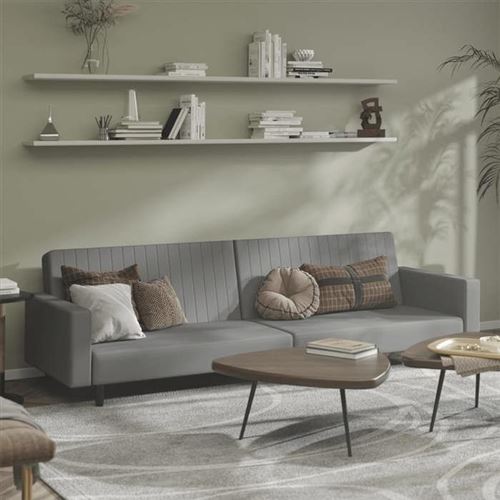 Non Communiqué Gris Vidaxl Canapé-Lit À 2 Places Clair Velours