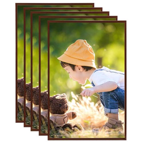 vidaXL Collage de cadres photo 5 pcs de mur table Bronze 28x35 cm MDF
