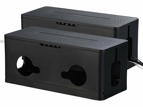 Callstel : 2 boîtes de rangement pliables pour multiprise - coloris noir