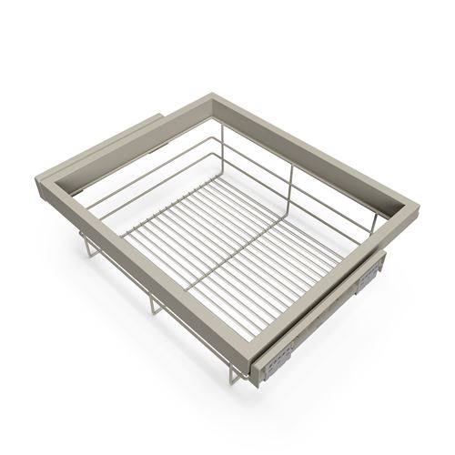 Emuca Kit de panier et cadre coulissant avec fermeture souple pour armoire, réglable, module 600mm, Gris pierre