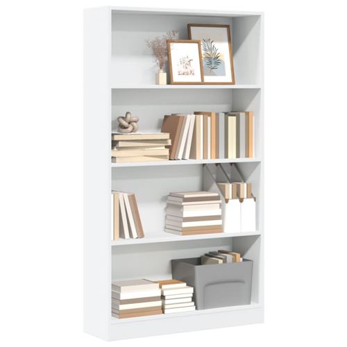 Vidaxl Blanc Bibliothèque 80X24x143 Cm Bois D Ingénierie - Image 3