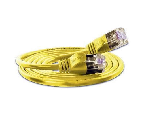 Wirewin Slim Light - Cordon de raccordement - RJ-45 (M) pour RJ-45 (M) - 1 m - F/FTP, PiMF - CAT 6 - démarré, sans crochet, bloqué - jaune