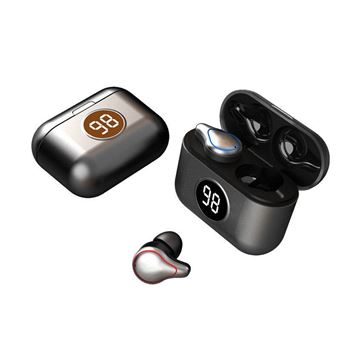 Écouteurs Sans Fil Bluetooth Étanches avec Étui de Chargement pour Microphone（Gris）-Chronus - 1