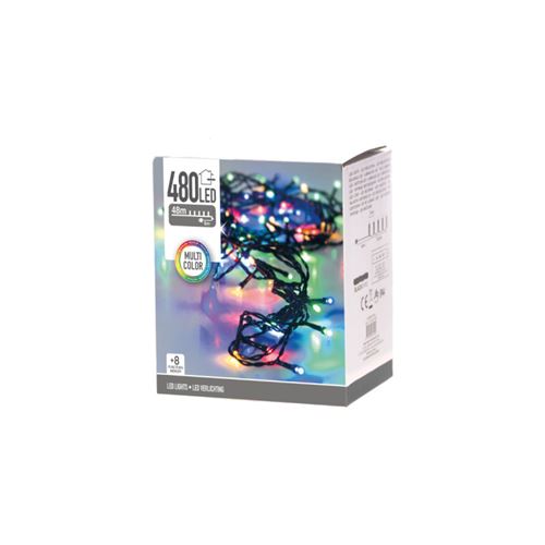 Guirlande scintillante EDM - esprit de Noël - multicolore - 480 ampoules LED - 48 m - 72084