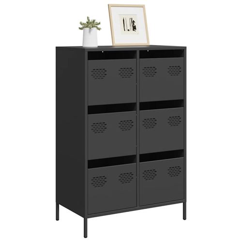 Non Communiqué Noir Buffet Haut 68X39x101,5 Cm Acier