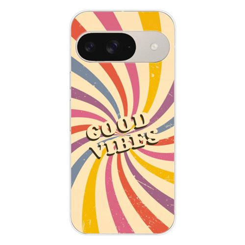 Coque en silicone imprimée compatible Google Pixel 9 Good vibes