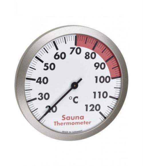 Thermomètre TFA Thermomètre de sauna analogique 40.1053.50 argent/blanc