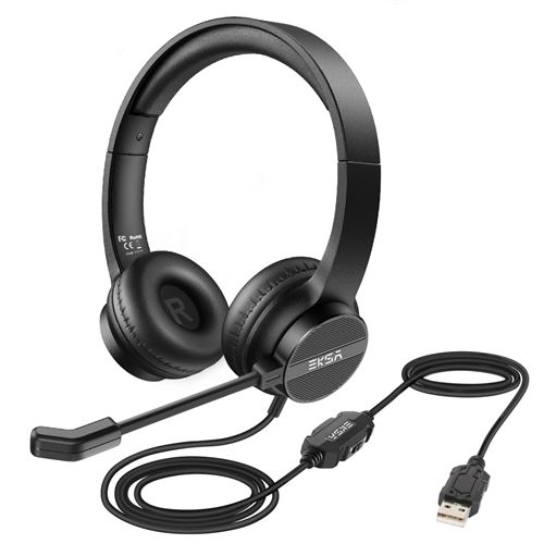 Casque filaire EKSA H12E Noir