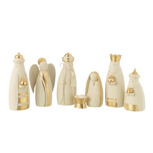 Non Communiqué Crèche De Noël En Résine "7 Santons" 22Cm Or