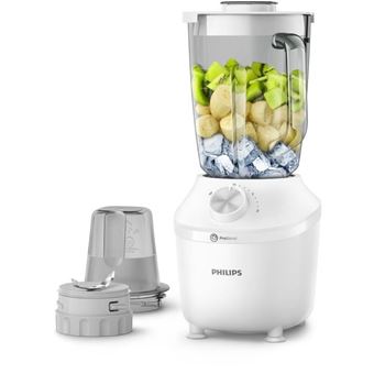 Blender - Philips - Serie 3000 Hr2291/20 – Blanc – Bol En Verre Capacité 1.25L – 2 Vitesses – 600W - 1