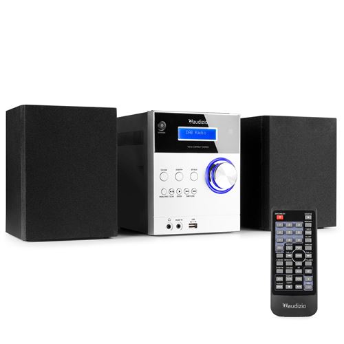 Radio Système Hifi Audizio Metz - Dab+ Et Lecteur Cd Avec Bluetooth - Aluminium