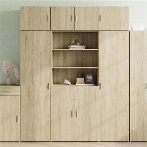 Non Communiqué Marron Vidaxl Buffet Haut Chêne Sonoma 80X42,5X185 Cm Bois D'ingénierie, Buffet, Armoire De Rangement, Panneau Latéral, Armoire, 3281380