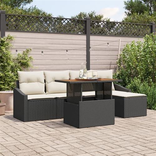 Salon de jardin Vidaxl rotin 6 pieces
