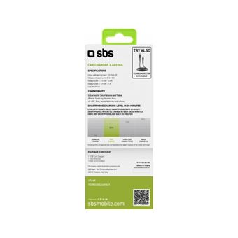 Chargeur de batteries auto avec 2 sorties USB