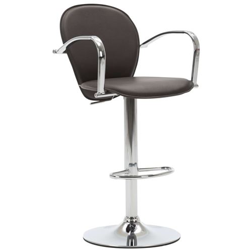 vidaXL Tabouret de bar avec accoudoir Marron Similicuir