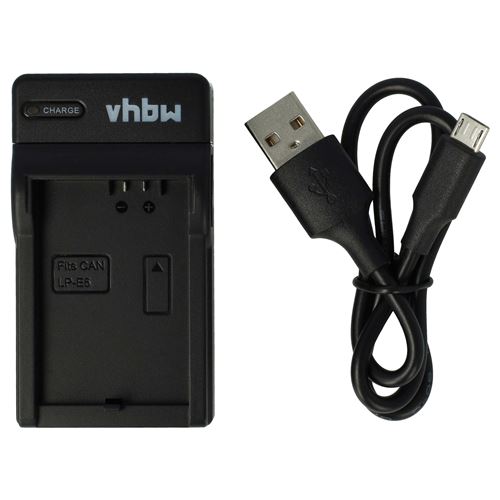vhbw Chargeur USB de batterie compatible avec Canon LP-E5 batterie appareil photo digital, DSLR, action cam