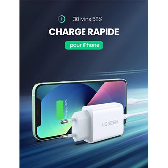 Ugreen Chargeur USB C 20W à Charge rapide Power Delivery 3.0 + QC