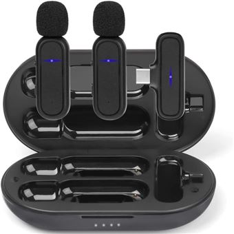 Microphone Lavalier sans fil USB-C Clip Noir - 1